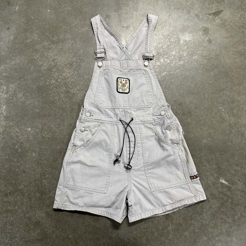 Vintage Mickey Unlimited Disney Chinese Motif Short Overalls Shortalls Size S